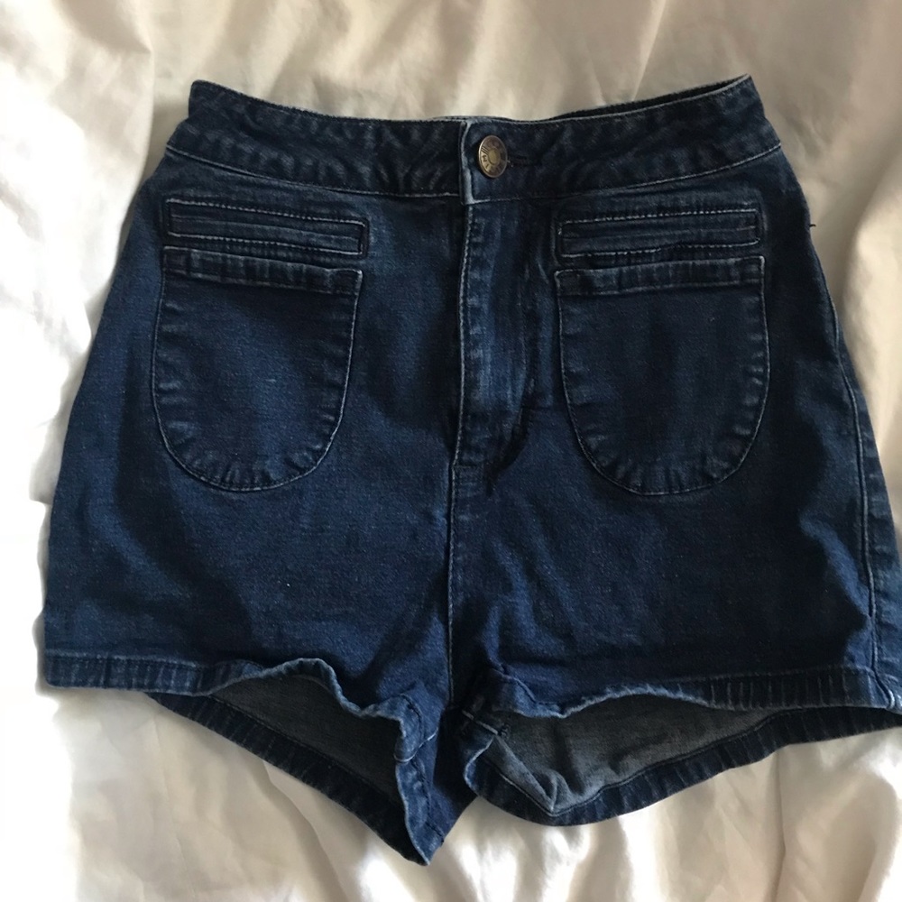 BDG dark wash high waisted shorts